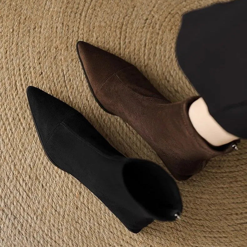 Suede Sock Ankle Boots