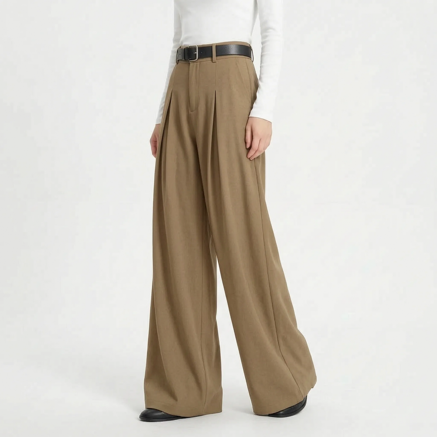 High Waist Wide Leg Trouser Pants