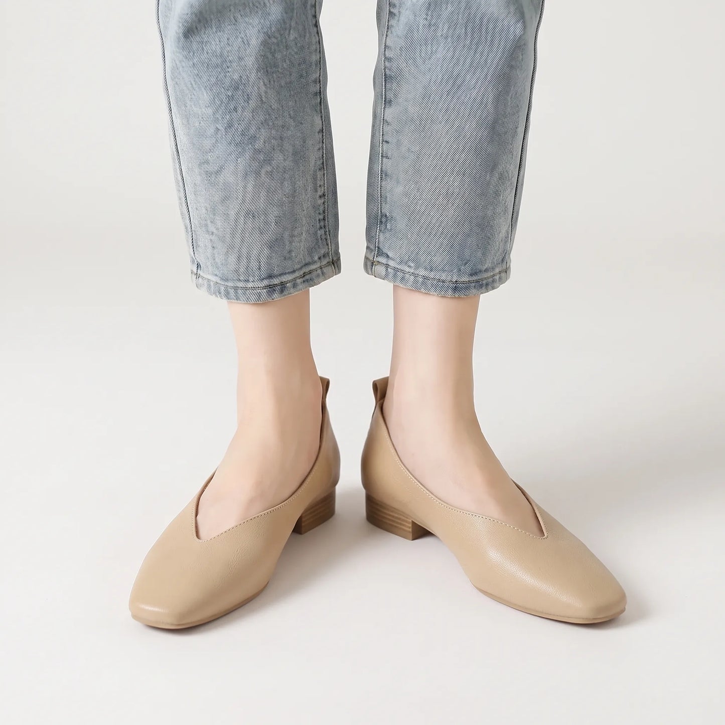Retro Slip-On Low Heel Flats