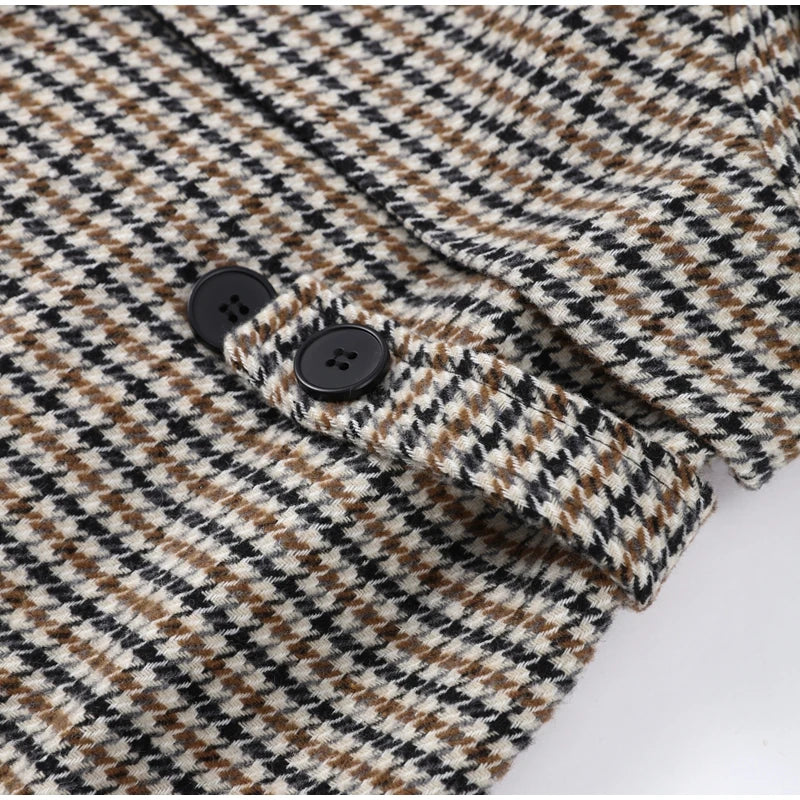 Houndstooth Cropped Coat