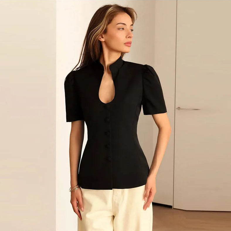 Keyhole Notch Blouse