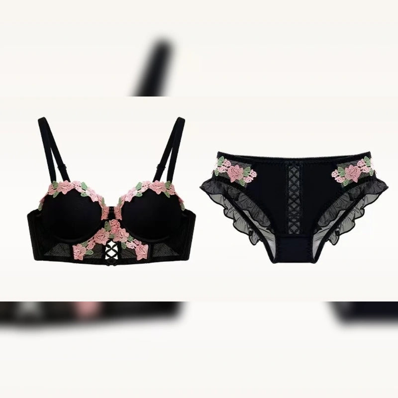 Rosette Lace Bra Set