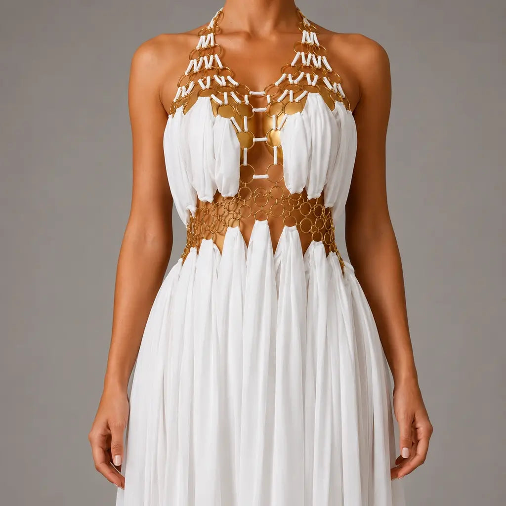 Noir Ring Halter Gown