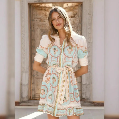 Amalfi Palm Wrap Dress