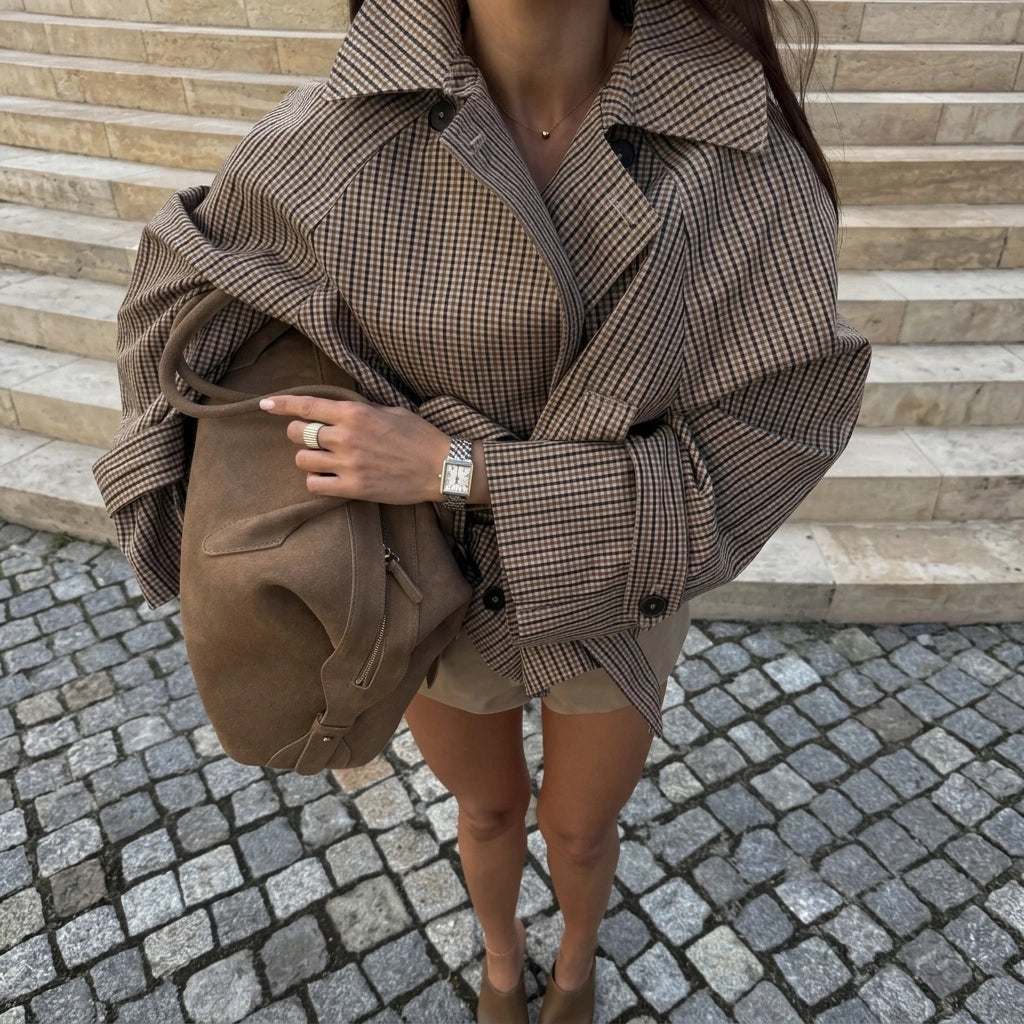 Houndstooth Belted Jacket