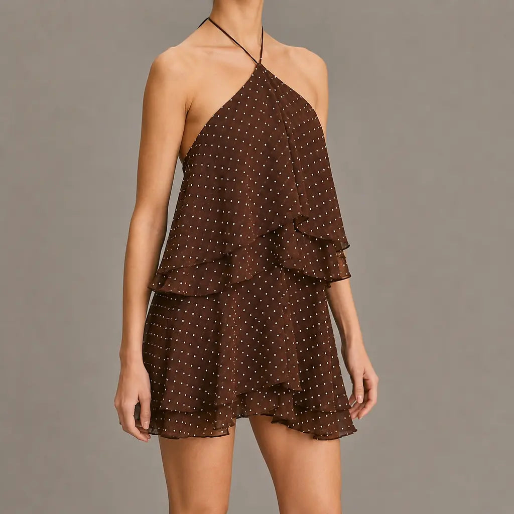 Cafe Dot Halter Mini