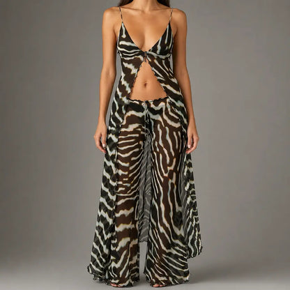 Zebra Mesh Maxi Cover-Up