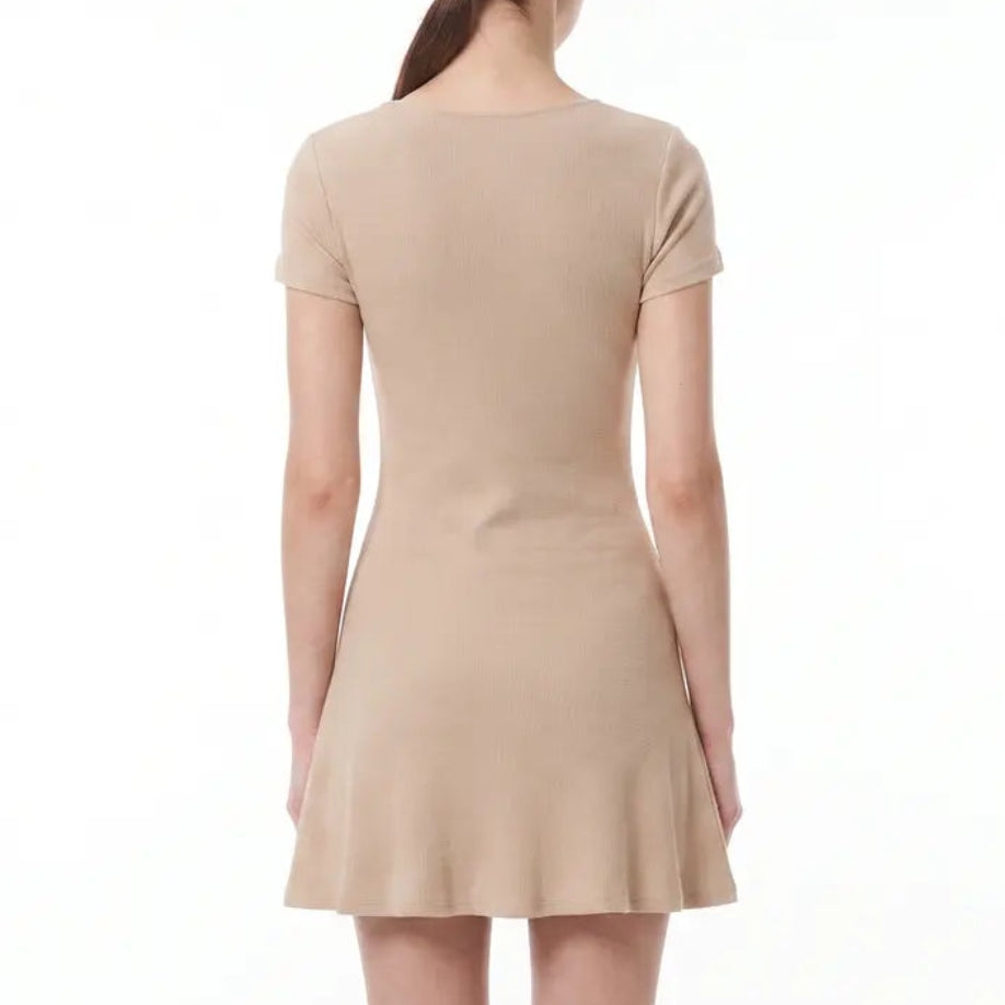 Sculpted Knit Button-Front Mini