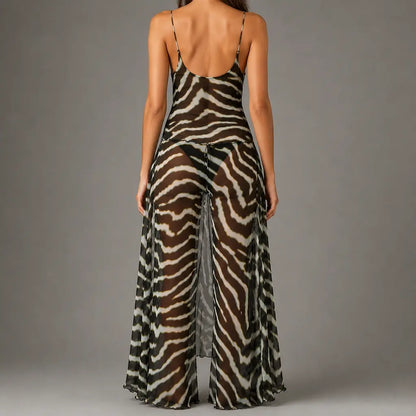 Zebra Mesh Maxi Cover-Up