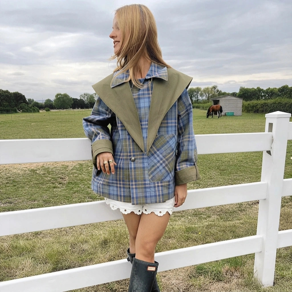 Reversible Plaid Trench