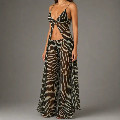 Zebra Mesh Maxi Cover-Up