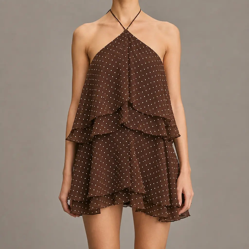 Cafe Dot Halter Mini