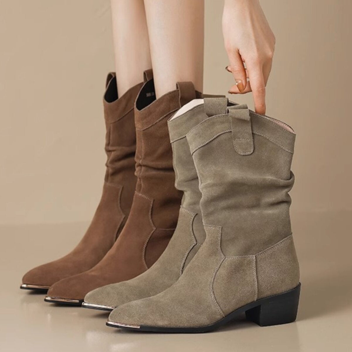 Dust Suede Western Boots