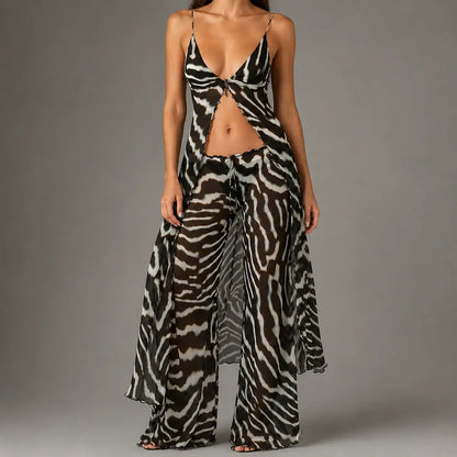 Zebra Mesh Maxi Cover-Up