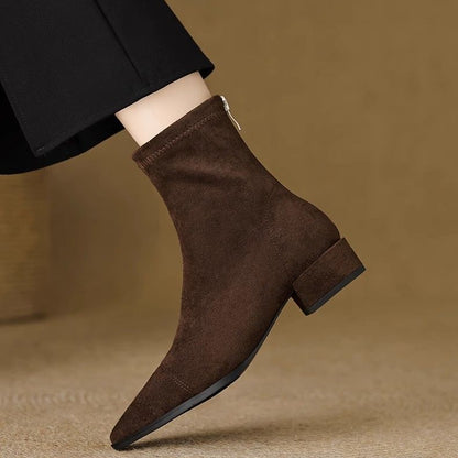 Suede Sock Ankle Boots