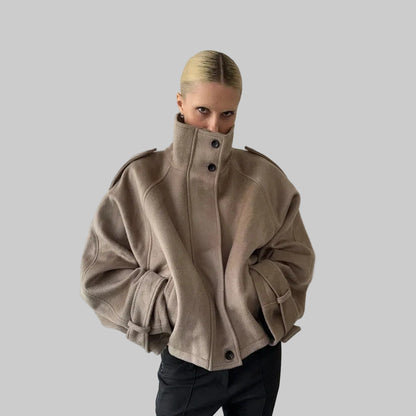 Wool Blend Cocoon Bomber