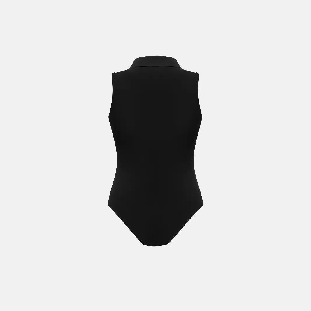 Zipped Polo Bodysuit
