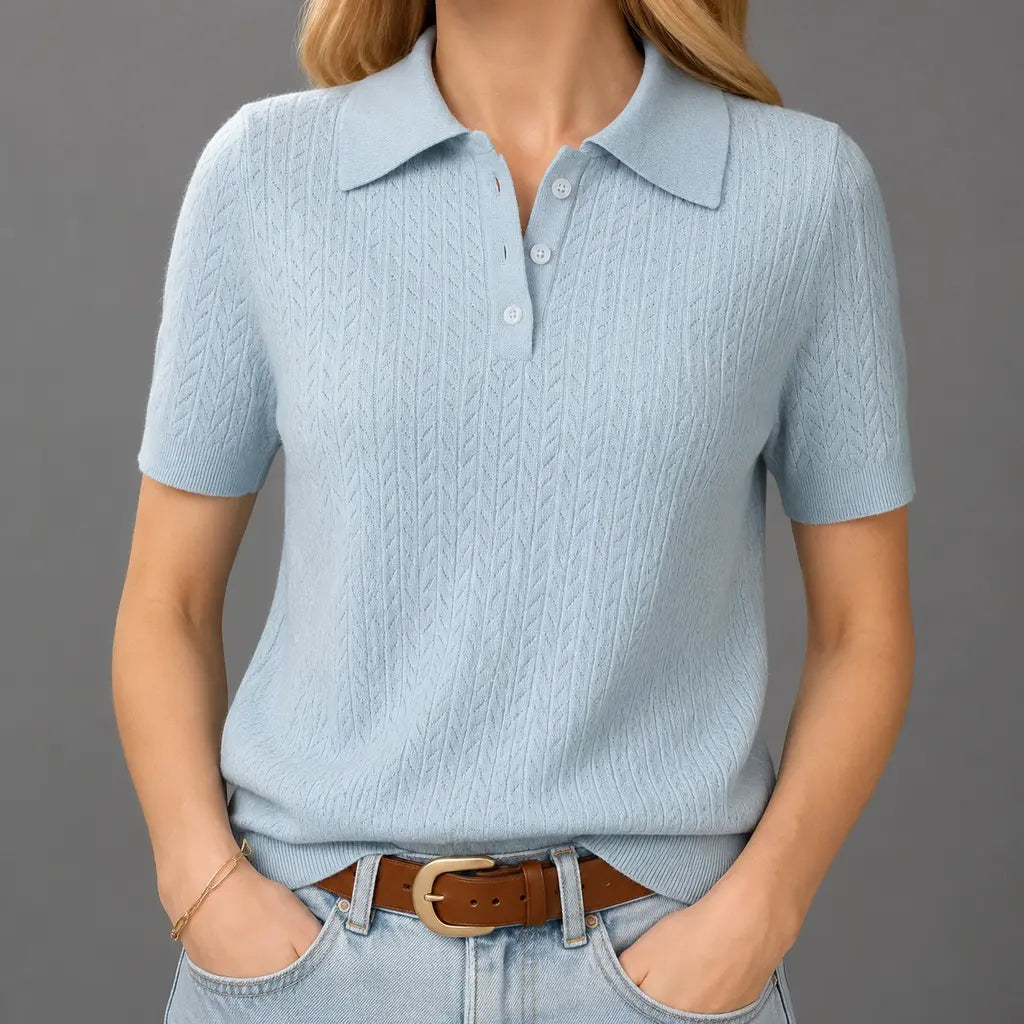 Pointelle Knit Polo