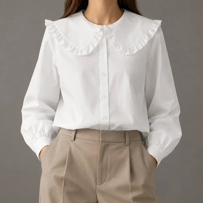 Ruffled Peter Pan Blouse