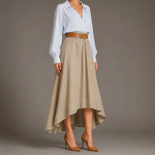 High-Low Linen Midi