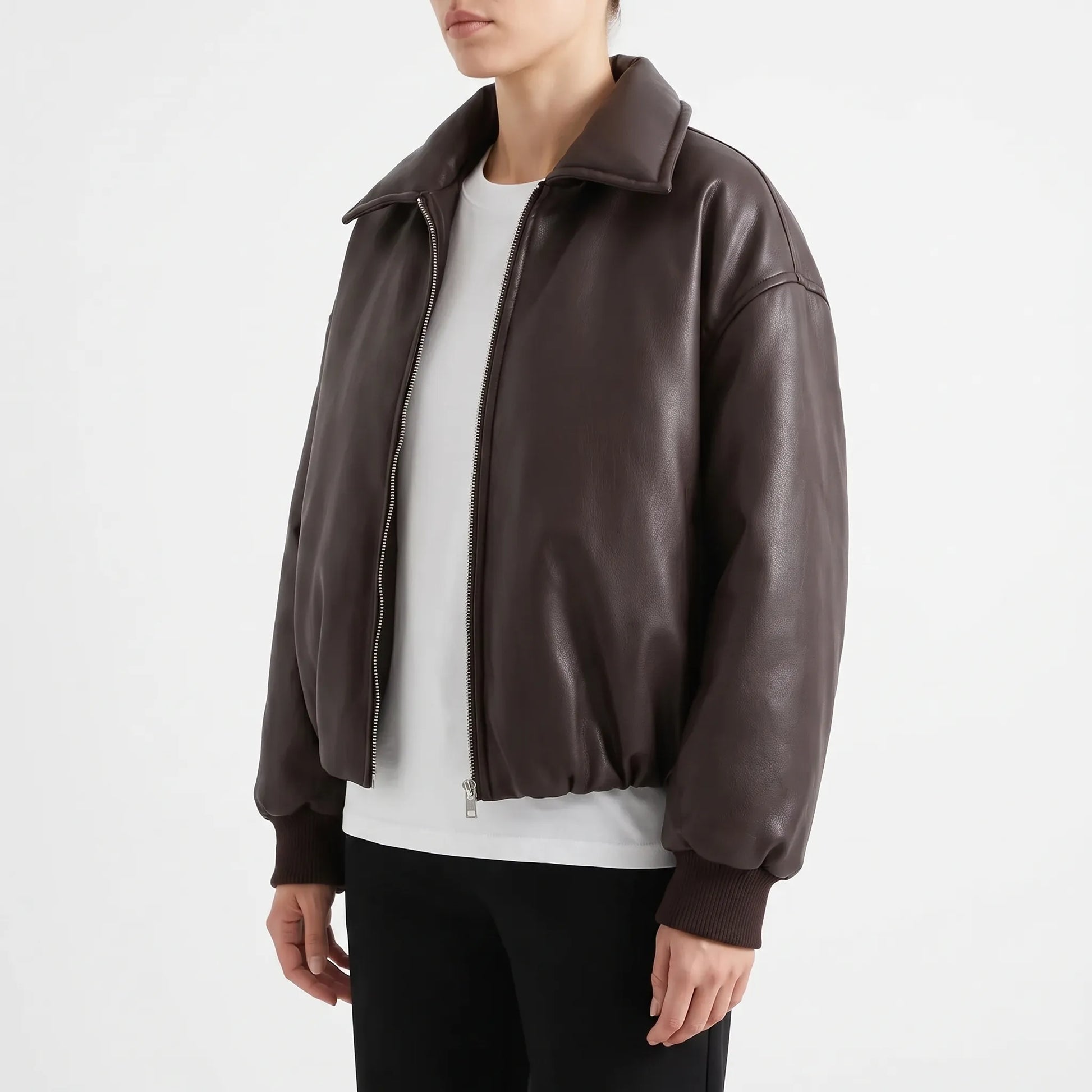 Cropped Smooth Finish Bomber Jacket