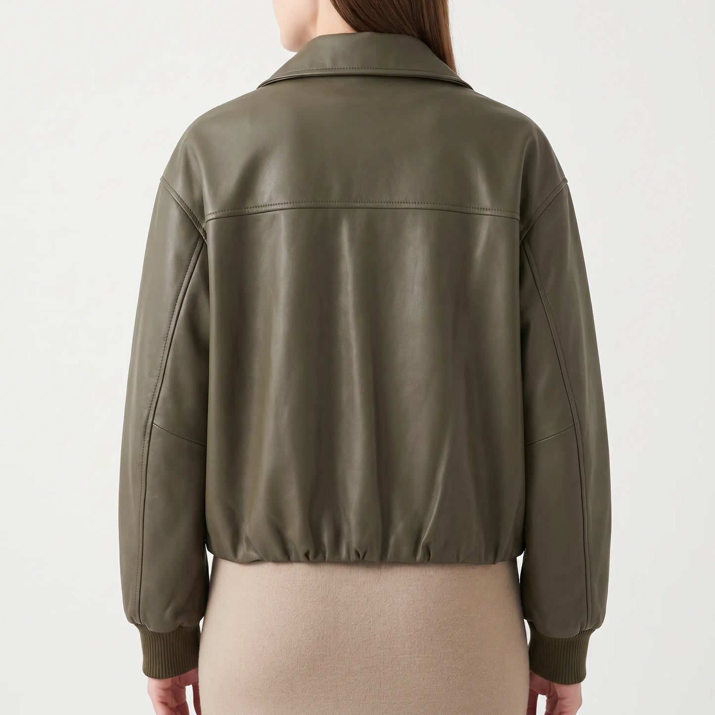 Cropped Smooth Finish Bomber Jacket