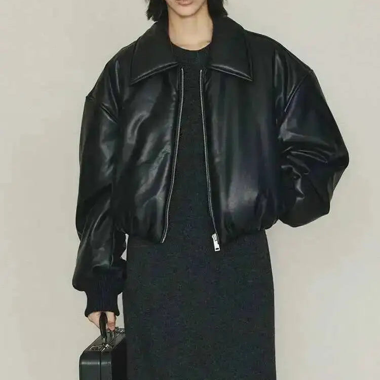 Cropped Smooth Finish Bomber Jacket