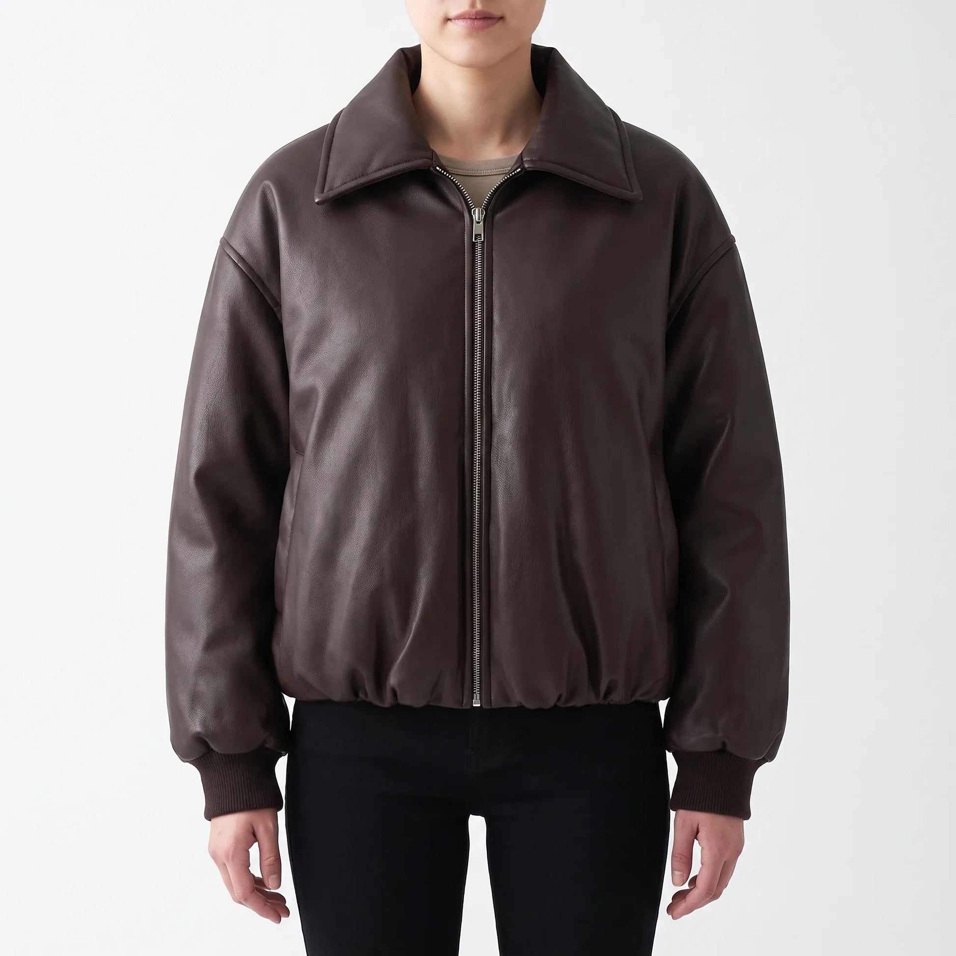 Cropped Smooth Finish Bomber Jacket