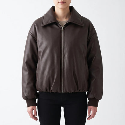Cropped Smooth Finish Bomber Jacket