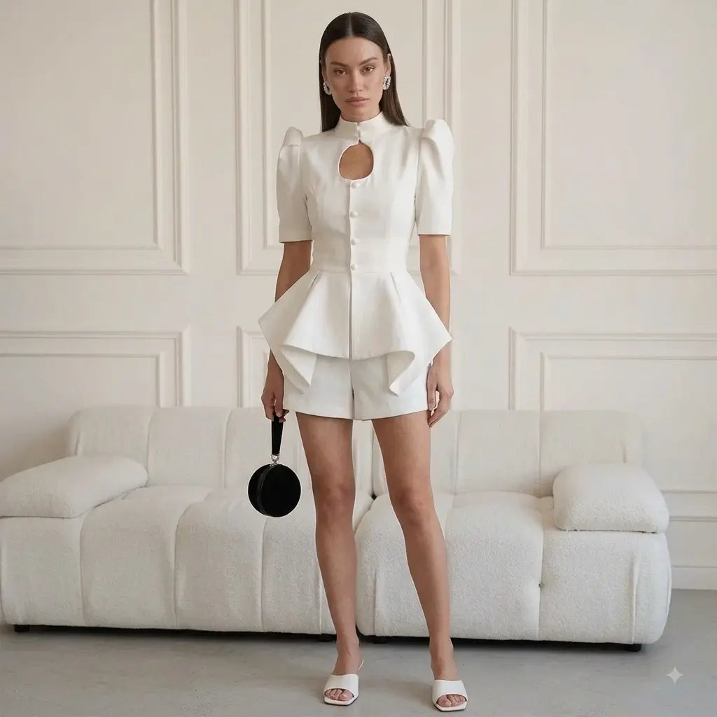 Sculpted Peplum Blouse