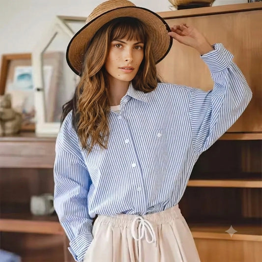 Oversized Stripe Poplin Shirt