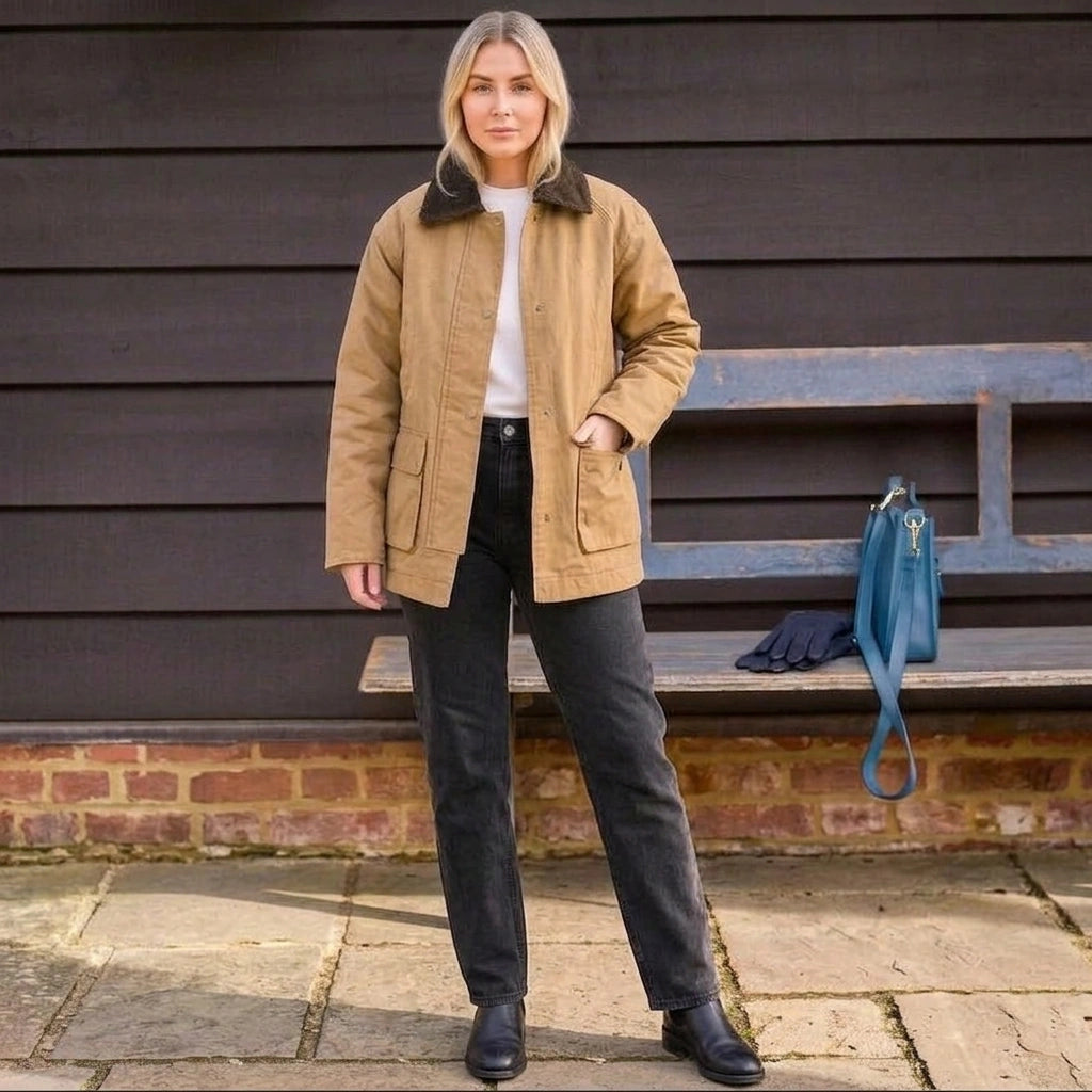 Relaxed Fit Casual Women's Camel Jacket