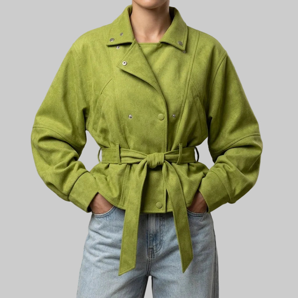 Moss Suede Belted Jacket