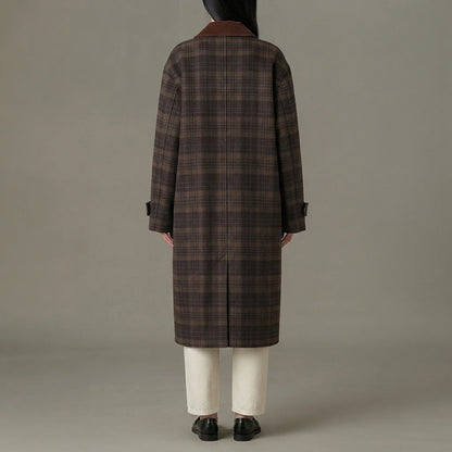 Baggy Sable Plaid Overcoat
