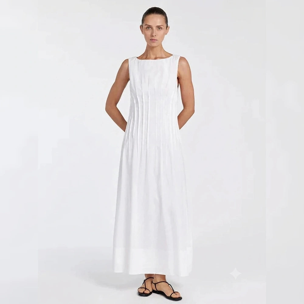 Pintuck Cotton Maxi