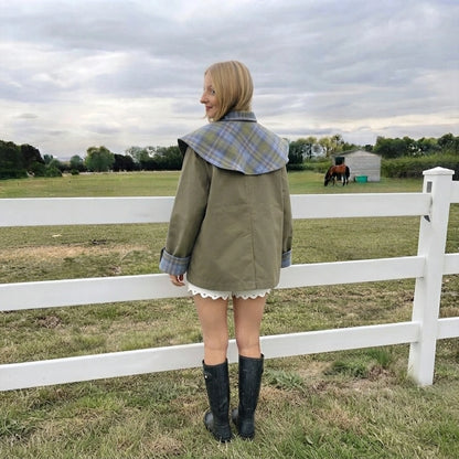 Reversible Plaid Trench