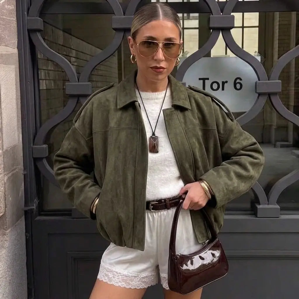 Suede Utility Bomber