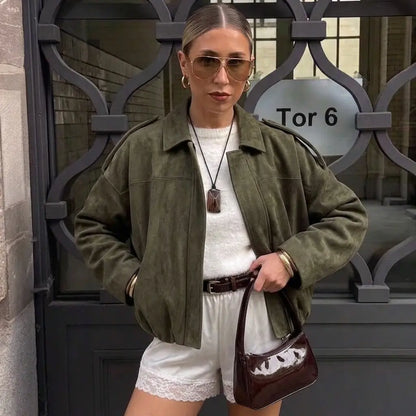 Suede Utility Bomber
