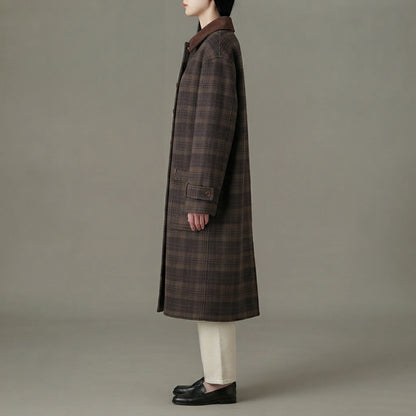 Baggy Sable Plaid Overcoat