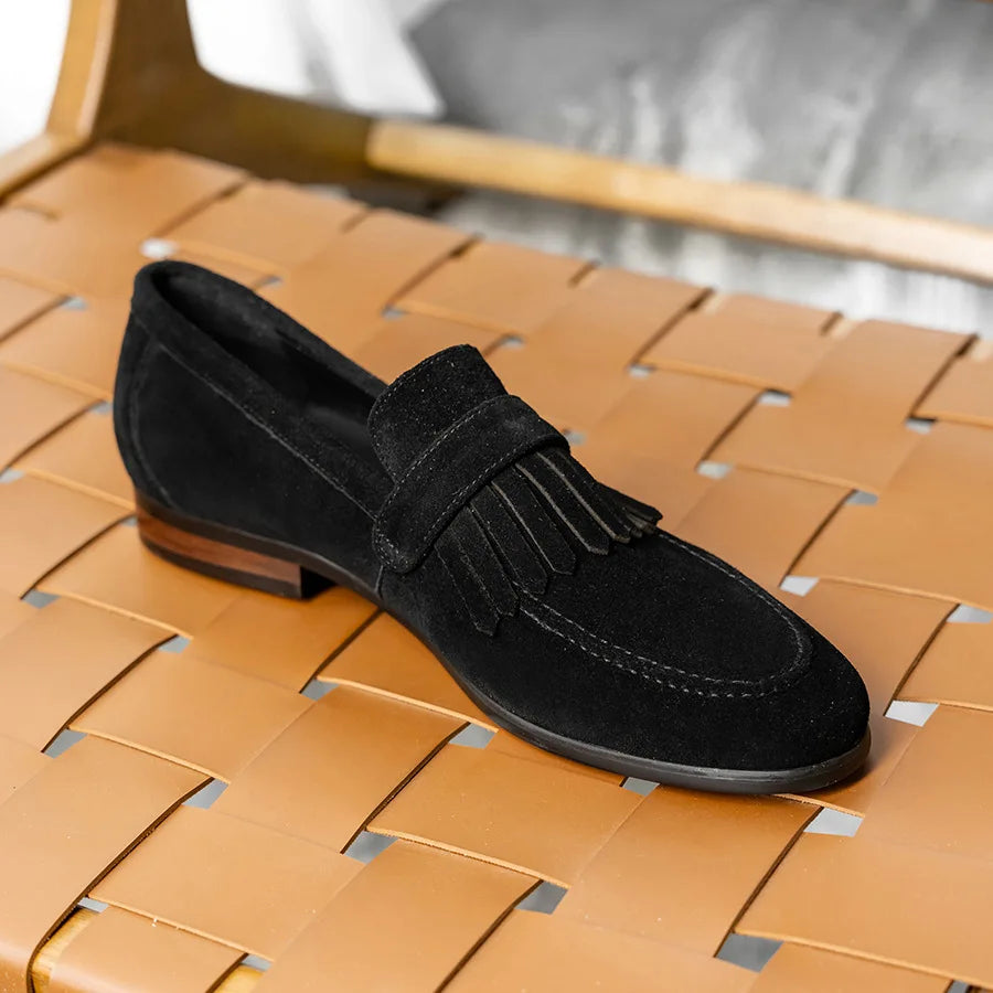 Fringe Suede Slip-Ons