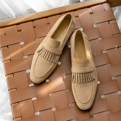 Fringe Suede Slip-Ons