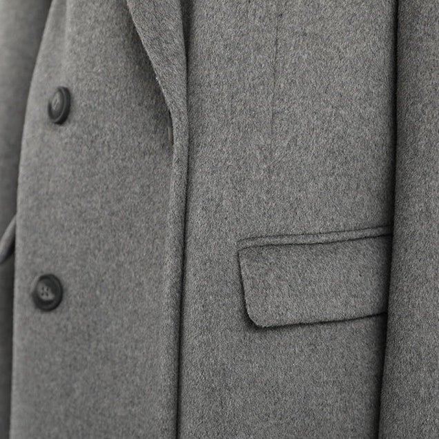 Wool-Blend Double-Breasted Blazer Coat