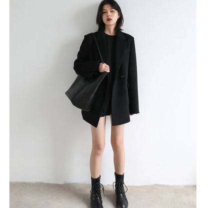 Wool-Blend Double-Breasted Blazer Coat