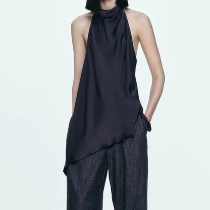 The Satin Cowl Top
