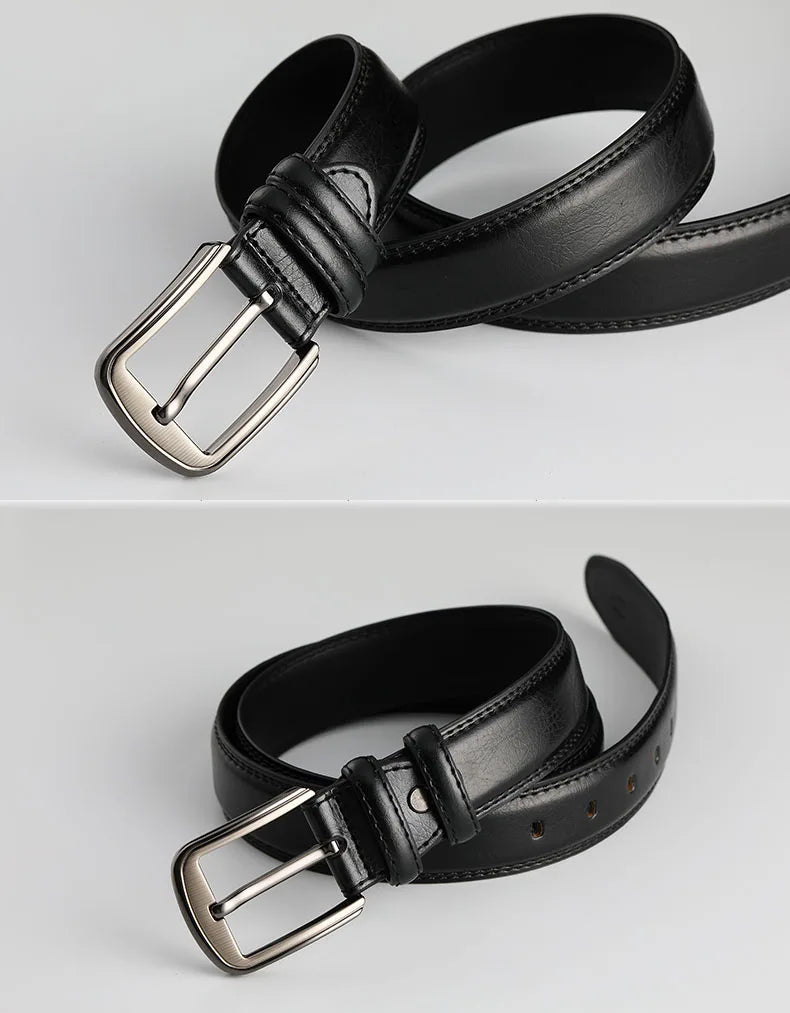 Burnished Leather Pin Belt