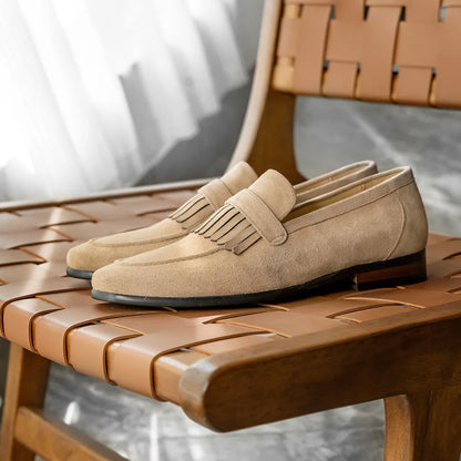 Fringe Suede Slip-Ons