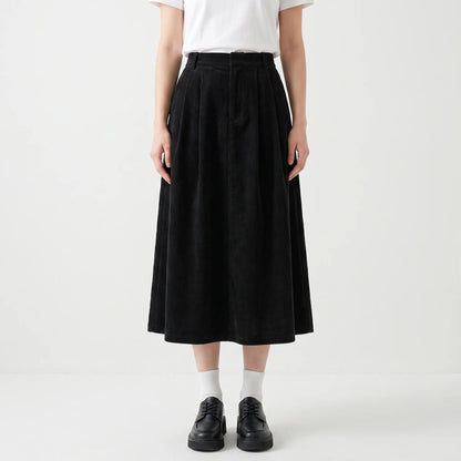 High Waist A Line Midi Skirt