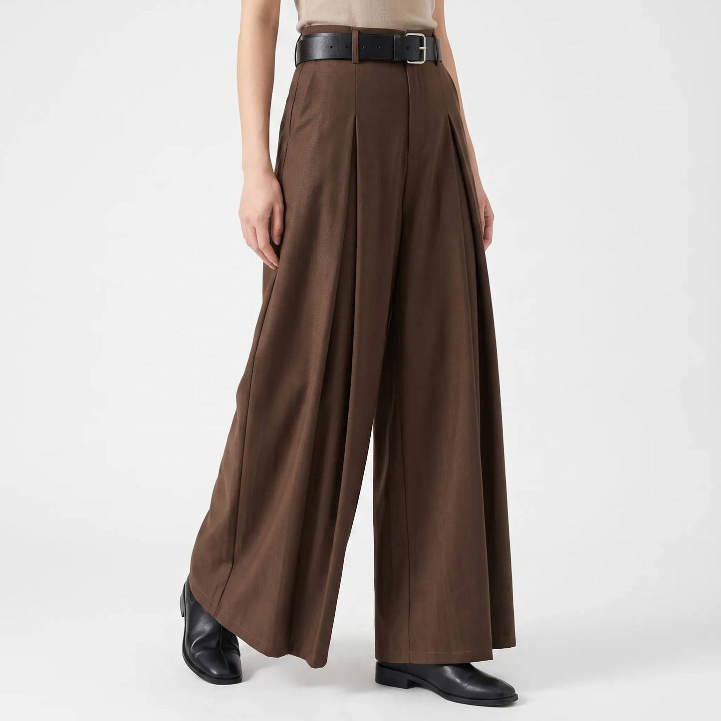 High Waist Wide Leg Trouser Pants