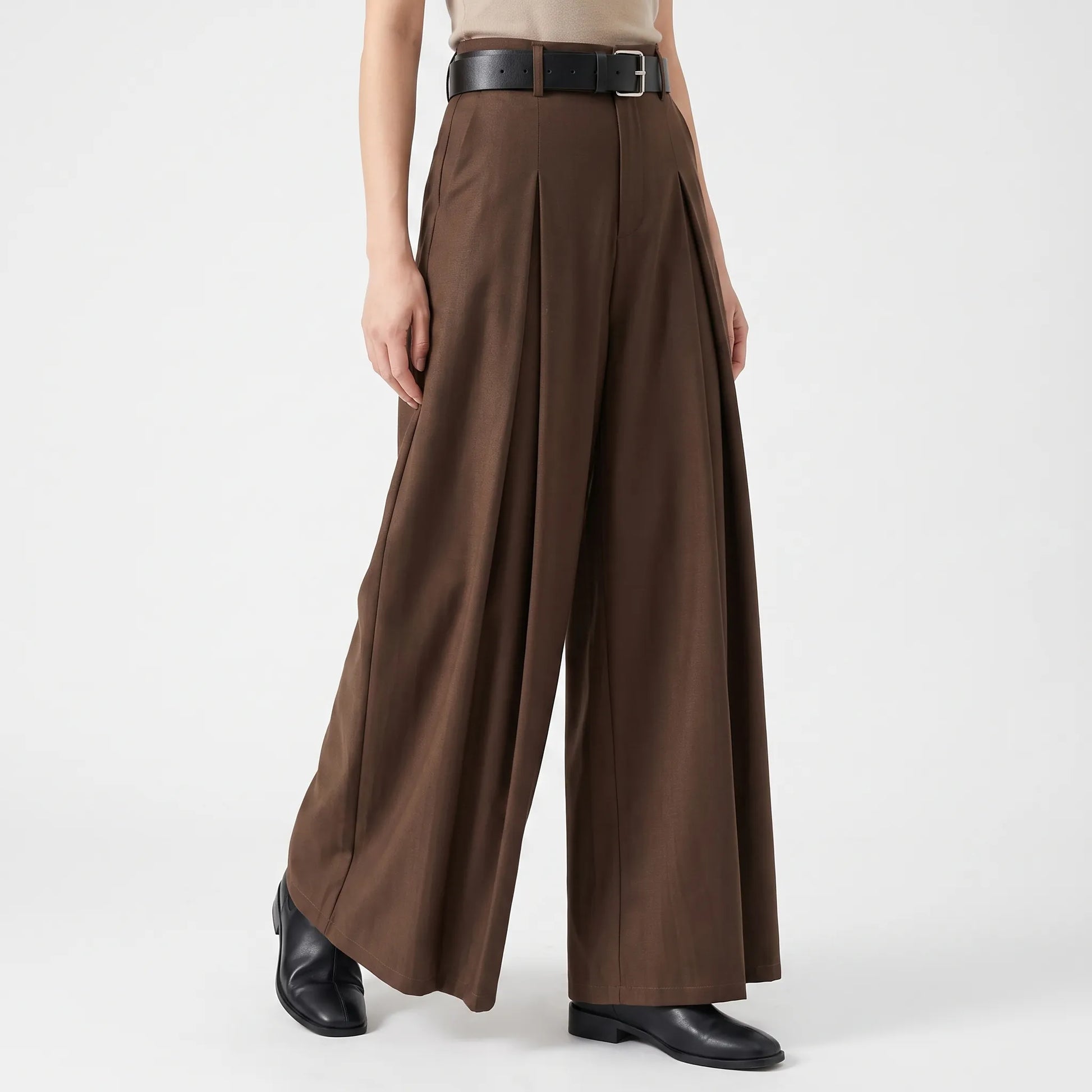 High Waist Wide Leg Trouser Pants