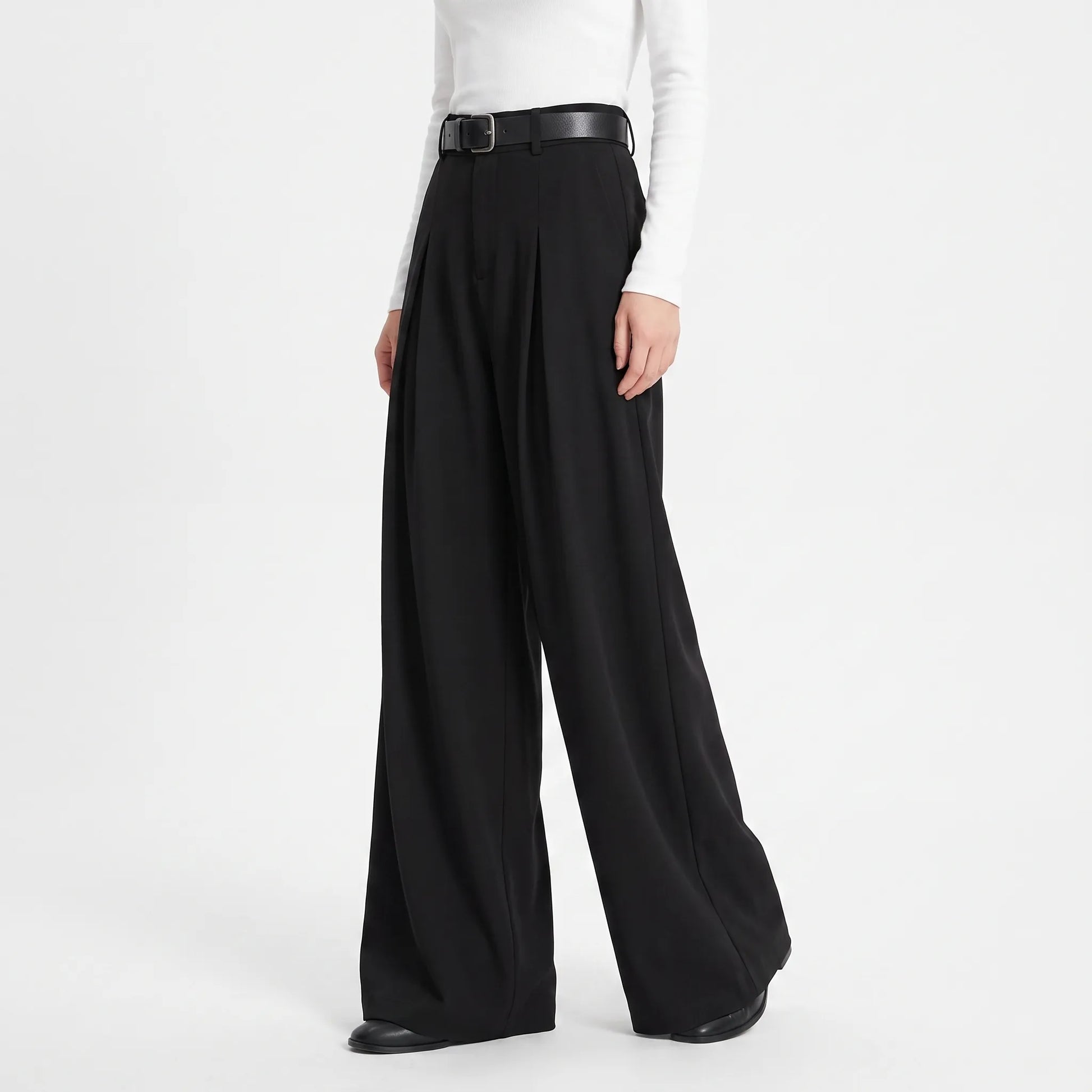 High Waist Wide Leg Trouser Pants